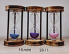 15 Minute Hourglass Sand Timer with Rustic Wood Finish Frame