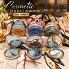 Iridescent Striped Cosmetic Pocket Mirror - Round with Chain and Scarf (each)