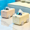 Creative Bus Shaped Tissue Box with Wheels - Random Colour