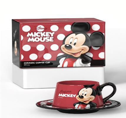 Disney Mickey Mouse Ceramic Cup and Saucer Set - Gift Box