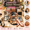 Monogram Print Cosmetic Pocket Mirror - Square Dual Mirror with Scarf Strap (each)