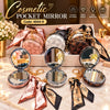 Geometric Print Cosmetic Pocket Mirror - Round with Scarf Keychain (each)