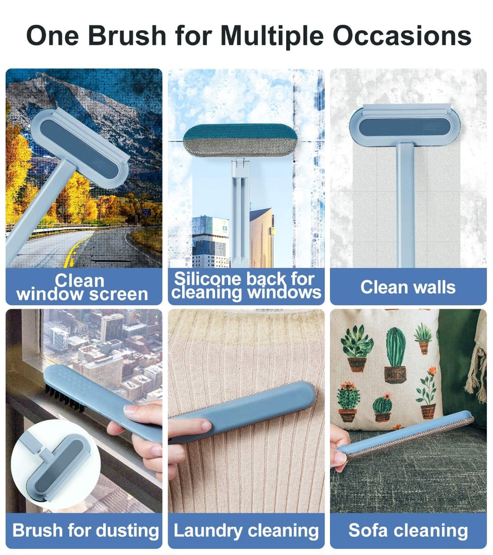 Multifunction Window Cleaner Brush with Squeegee