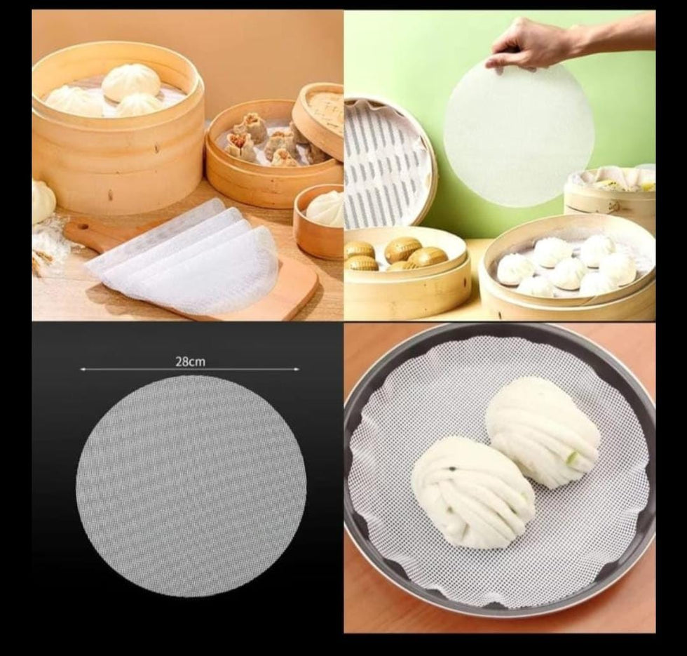 Round Steamer Mats 28 cm - 3 Pcs Mesh Liners for Steaming