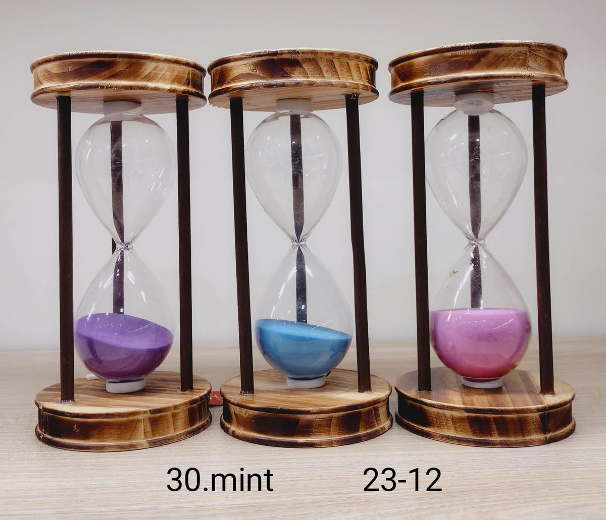 30 Minute Hourglass Sand Timer with Rustic Wood Finish Frame
