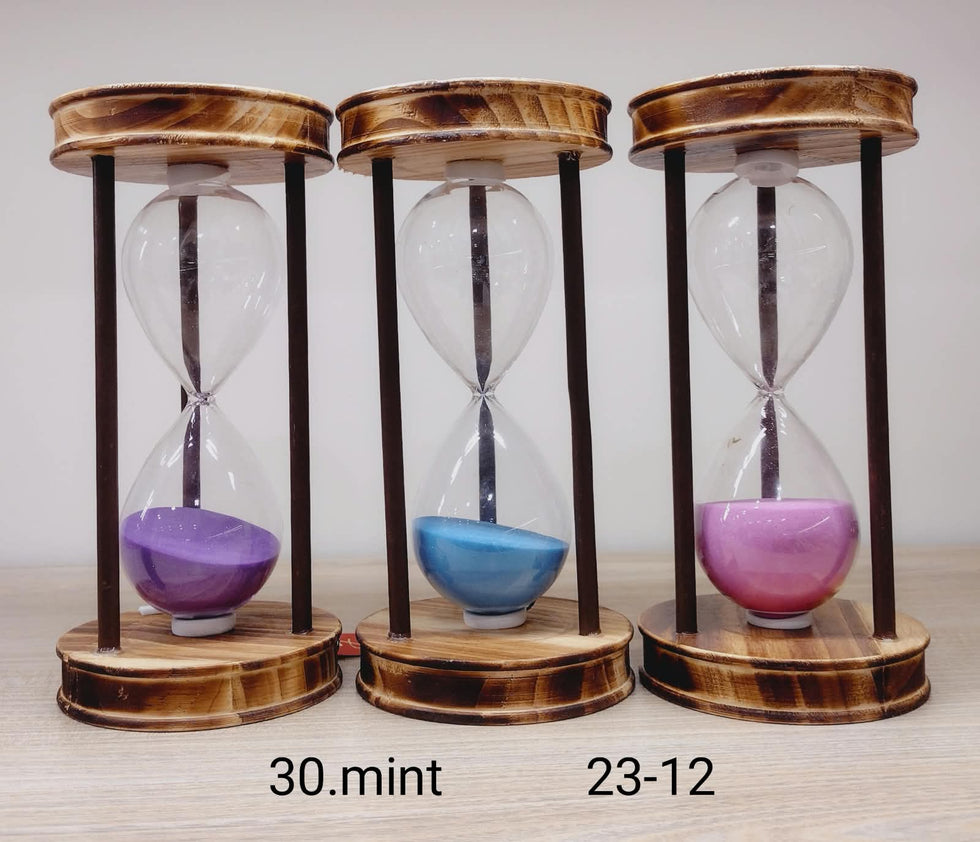 30 Minute Hourglass Sand Timer with Rustic Wood Finish Frame