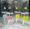 450ml Tilted Mason Jar Bow Glass Sipper with Straw (Random Color)