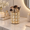 Crystal Makeup Brush Holder - Gold Metal Frame