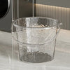 Acrylic Water Bucket with Handle - Textured Clear Design