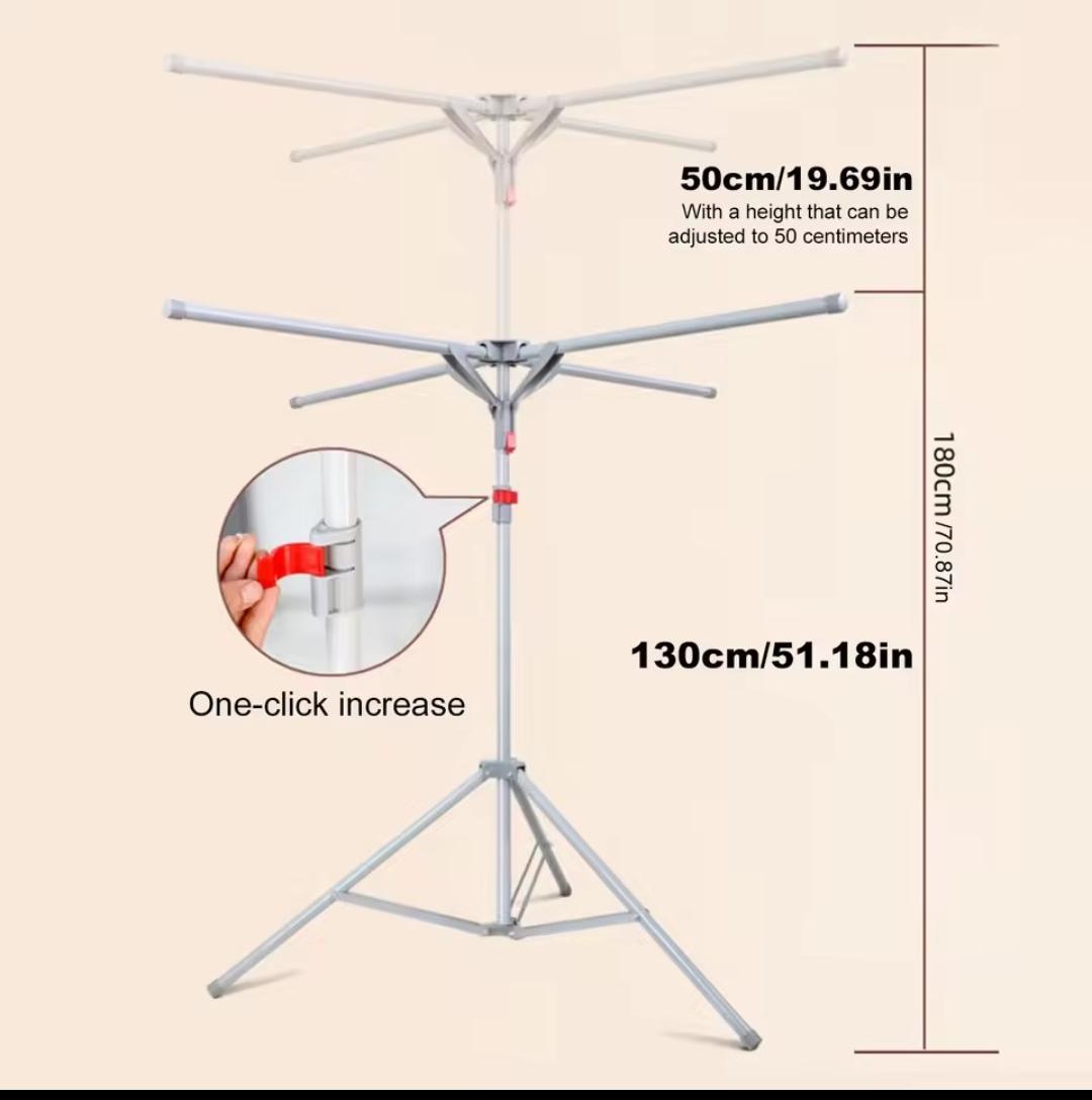 Standing Cloth Drying Rack - Foldable Tripod
