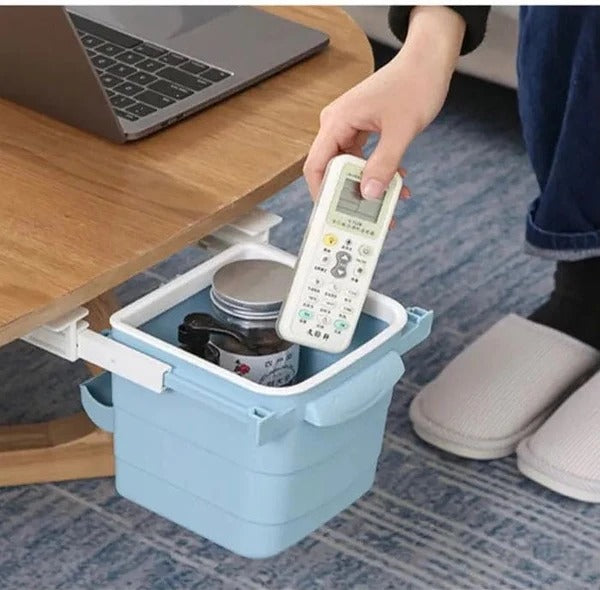 Hidden Drawer Trash Can - Under Desk Sliding Concealed Waste Bin