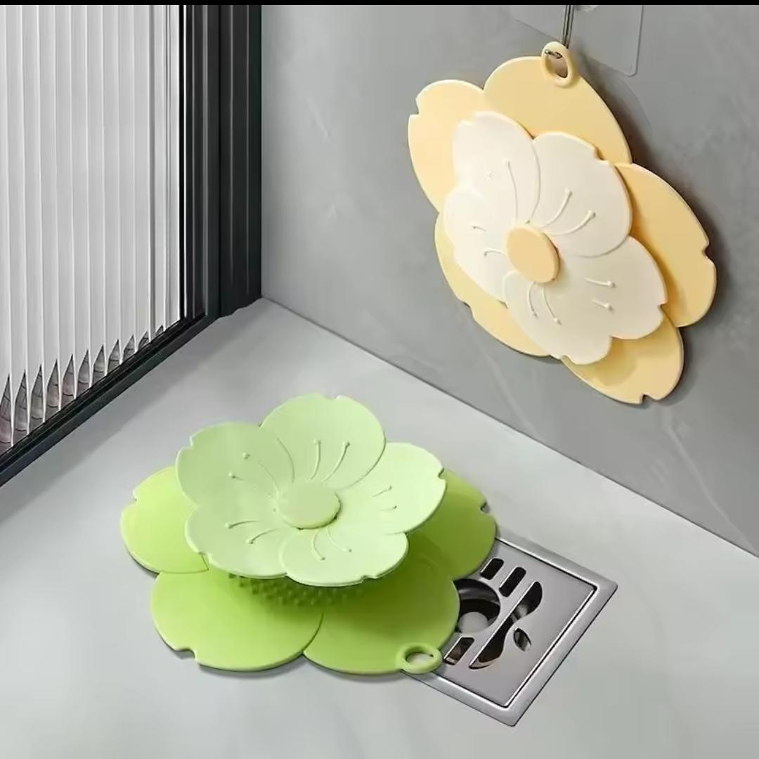 Flower Floor Drain Cover - Anti-Odour Deodorant Filter Pad 17.5 cm