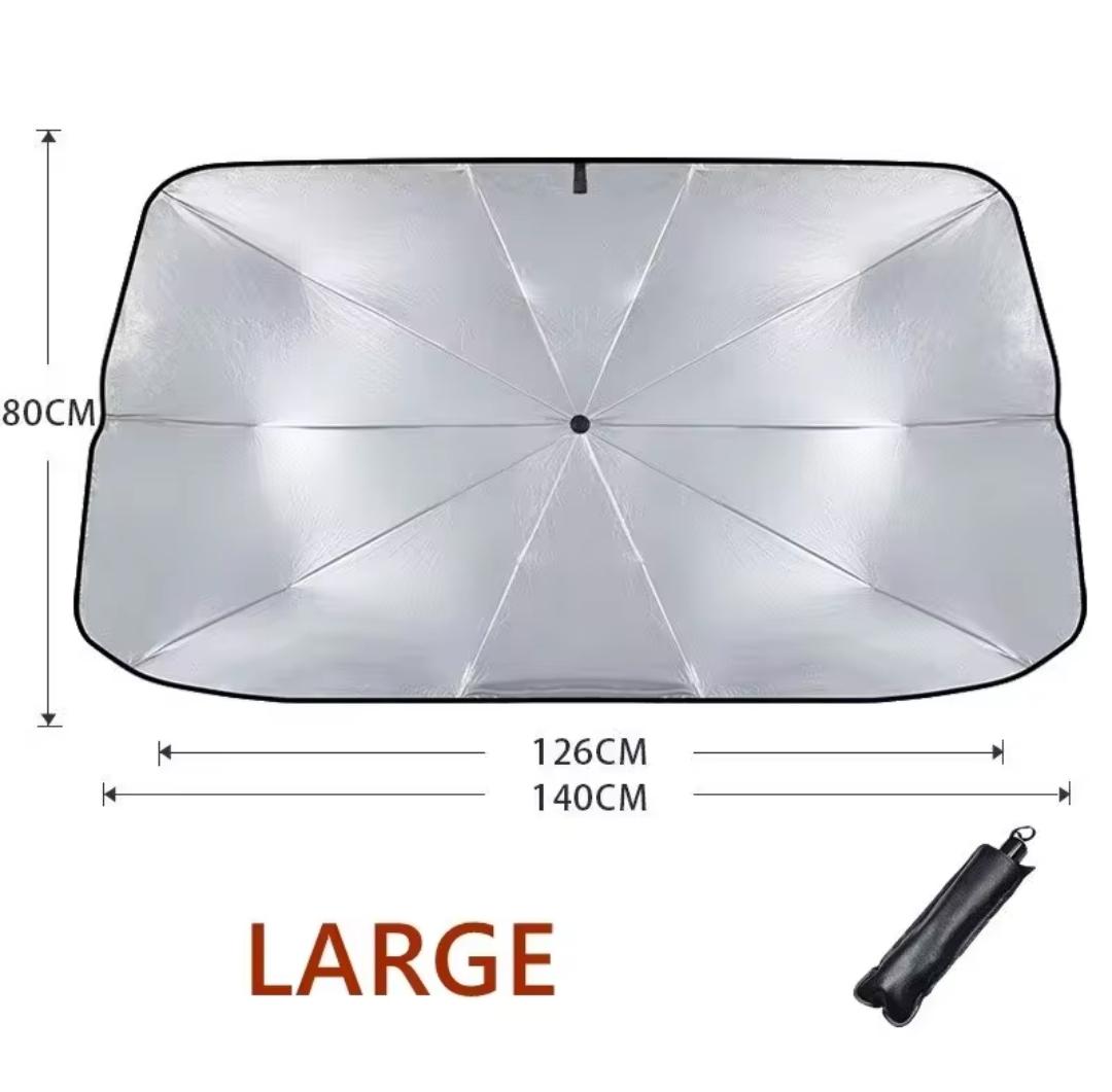 Car Windshield Umbrella Sunshade - Foldable, Large 140 x 80 cm