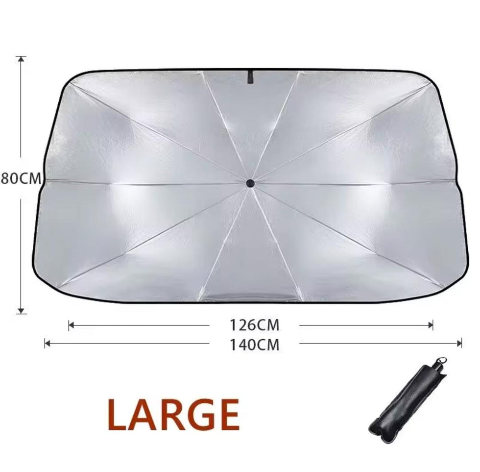Car Windshield Umbrella Sunshade - Foldable, Large 140 x 80 cm