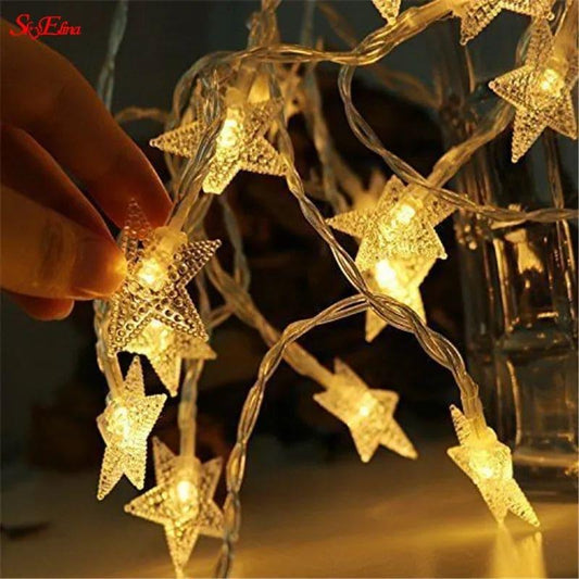20 LED Star Curtain Lights for Decoration - Clarify.pk