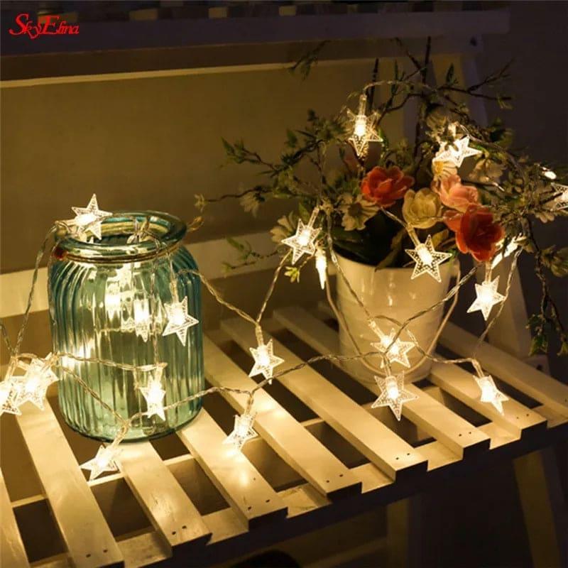 20 LED Star Curtain Lights for Decoration - Clarify.pk