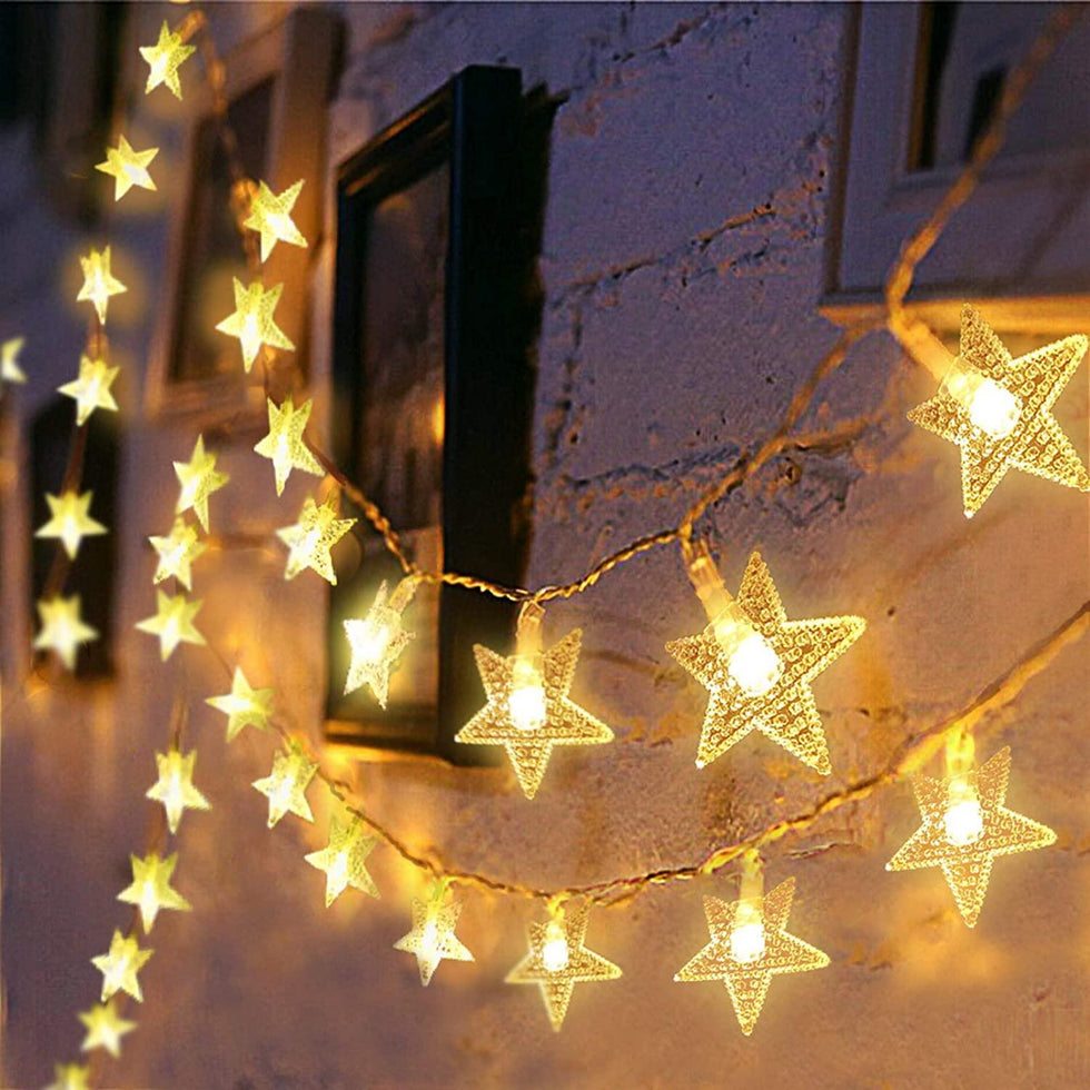 20 LED Star Curtain Lights for Decoration - Clarify.pk