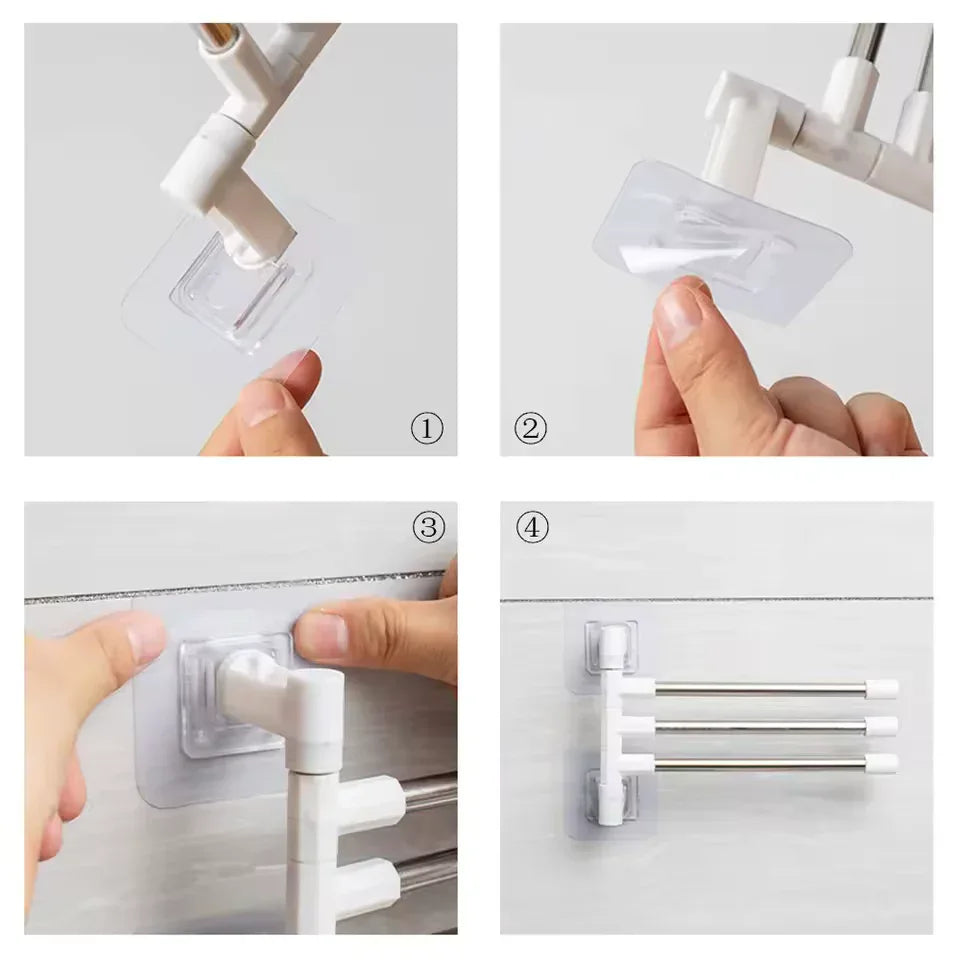 Space Saving Bathroom Towel Organizer Rack