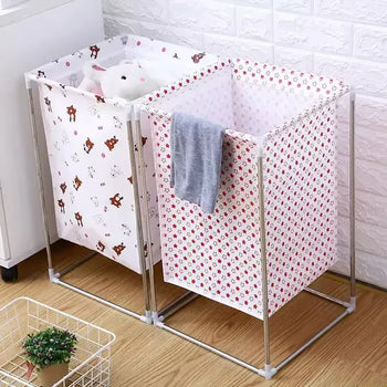 Space Saving Laundry Organizer with Dual Compartments - Clarify.pk