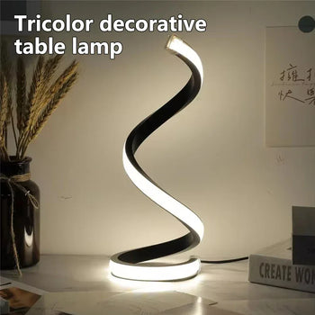 Spiral LED Table Lamp with Tricolor Light - Clarify.pk