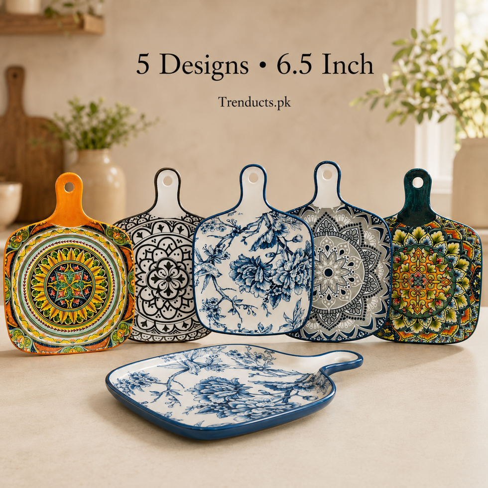 Premium 6.5-Inch Square Ceramic Handled Platter (each)