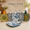 Premium 6.5-Inch Square Ceramic Handled Platter (each)