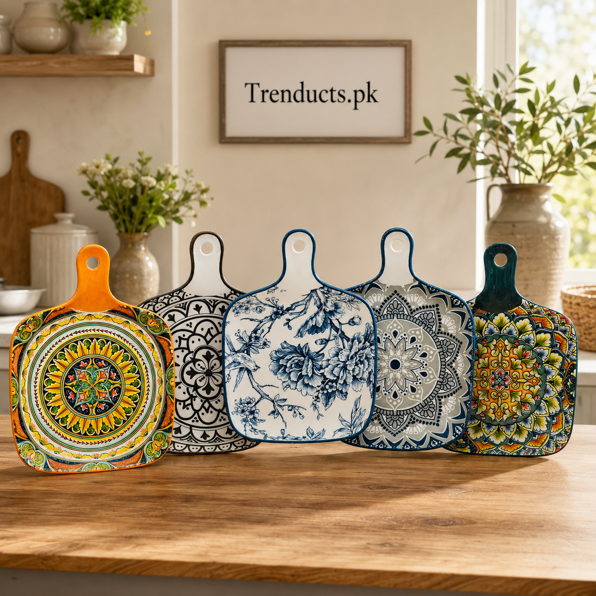 Premium 6.5-Inch Square Ceramic Handled Platter (each)