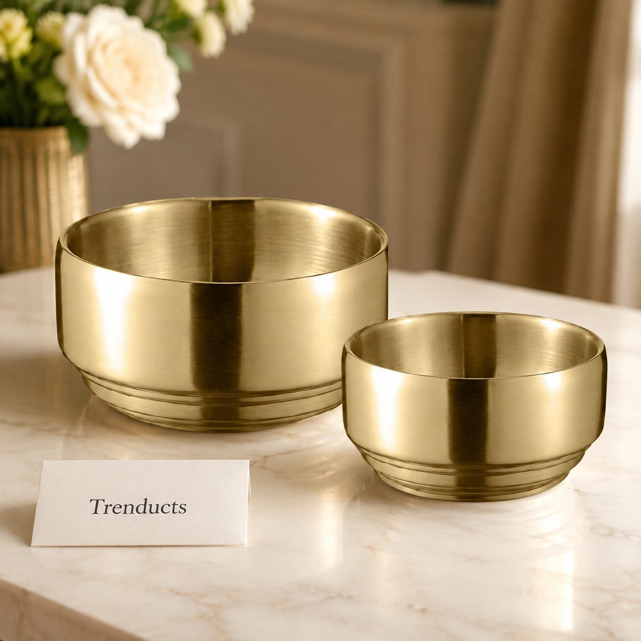 Stacked Metallic Soup Bowl Size Collection