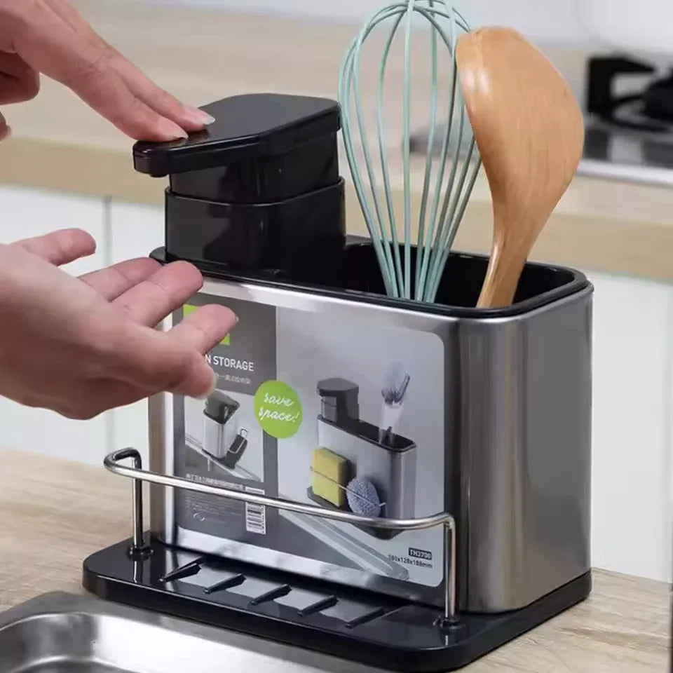 3-in-1 Sponge Holder for Sink - Durable & Compact