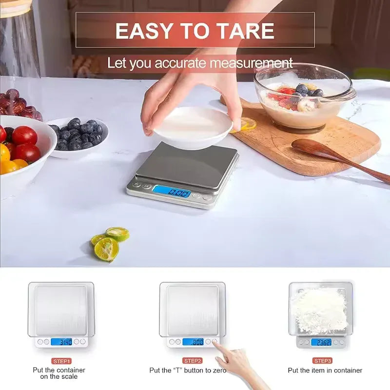 Stainless Steel Kitchen Weighing Scale with LCD - Clarify.pk