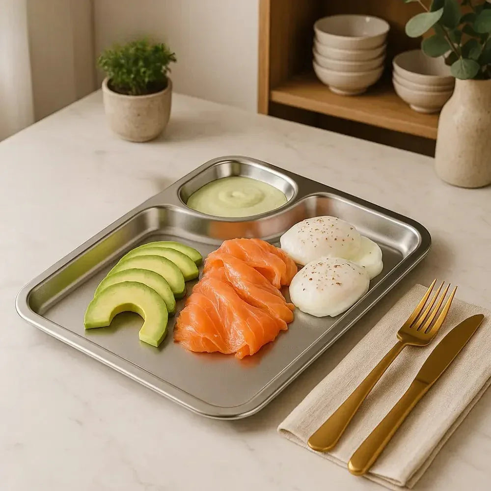 Stainless Steel Meal Tray with Compartments - Clarify.pk