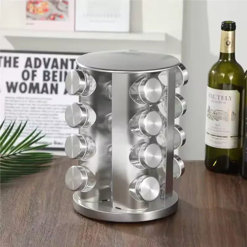 Stainless Steel Rotating Spice Rack Organizer