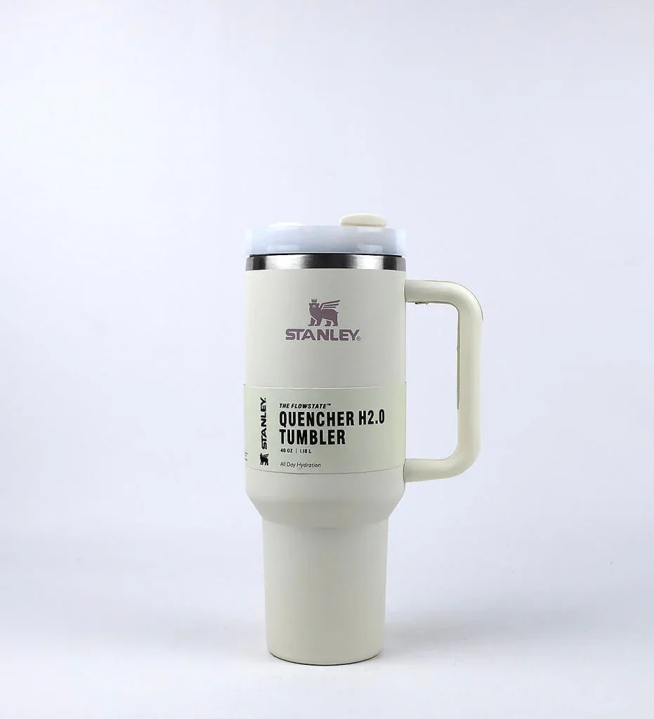 40oz Stainless Steel Tumbler with Handle - Durable & Easy Grip - Clarify.pk