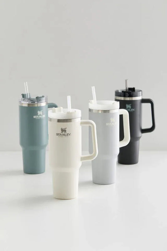 40oz Stainless Steel Tumbler with Handle - Durable & Easy Grip - Clarify.pk