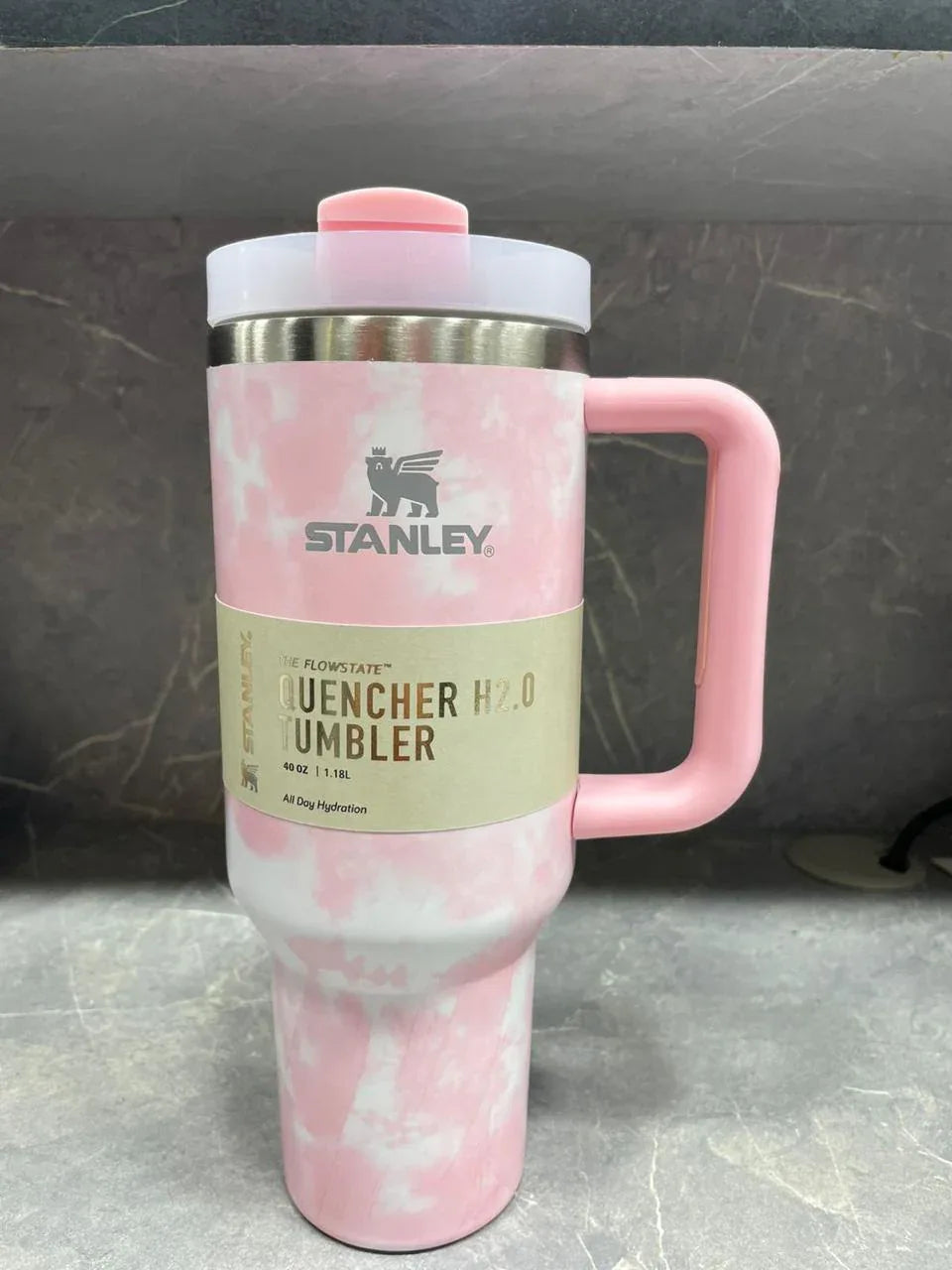 40oz Stainless Steel Tumbler with Handle - Durable & Easy Grip - Clarify.pk