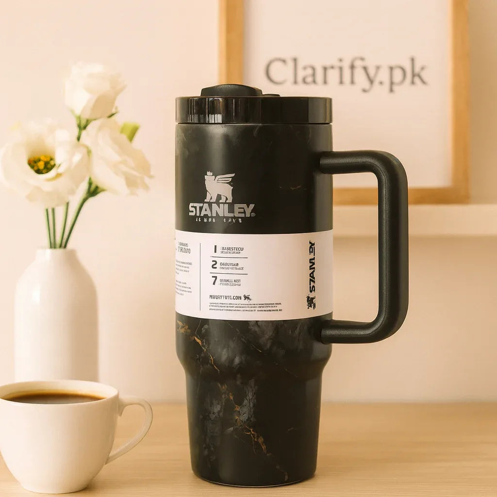 Stanley Black Tumbler - Durable Insulated Mug - Clarify.pk