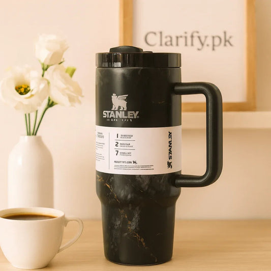 Stanley Black Tumbler - Durable Insulated Mug - Clarify.pk