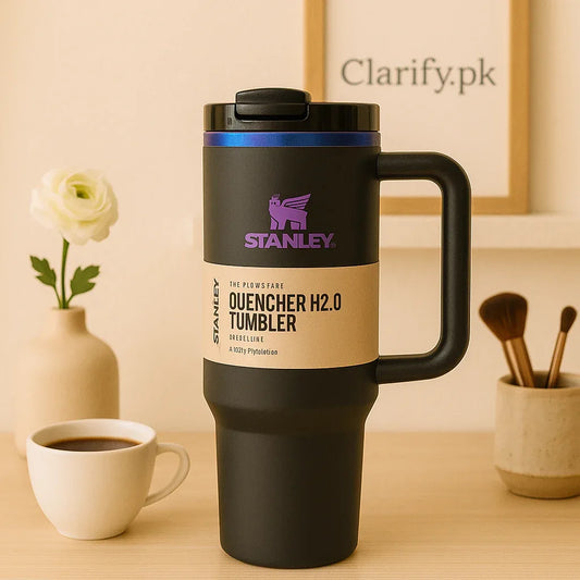 Stanley Quencher Black Edition H2.0 Tumbler with Handle - Clarify.pk