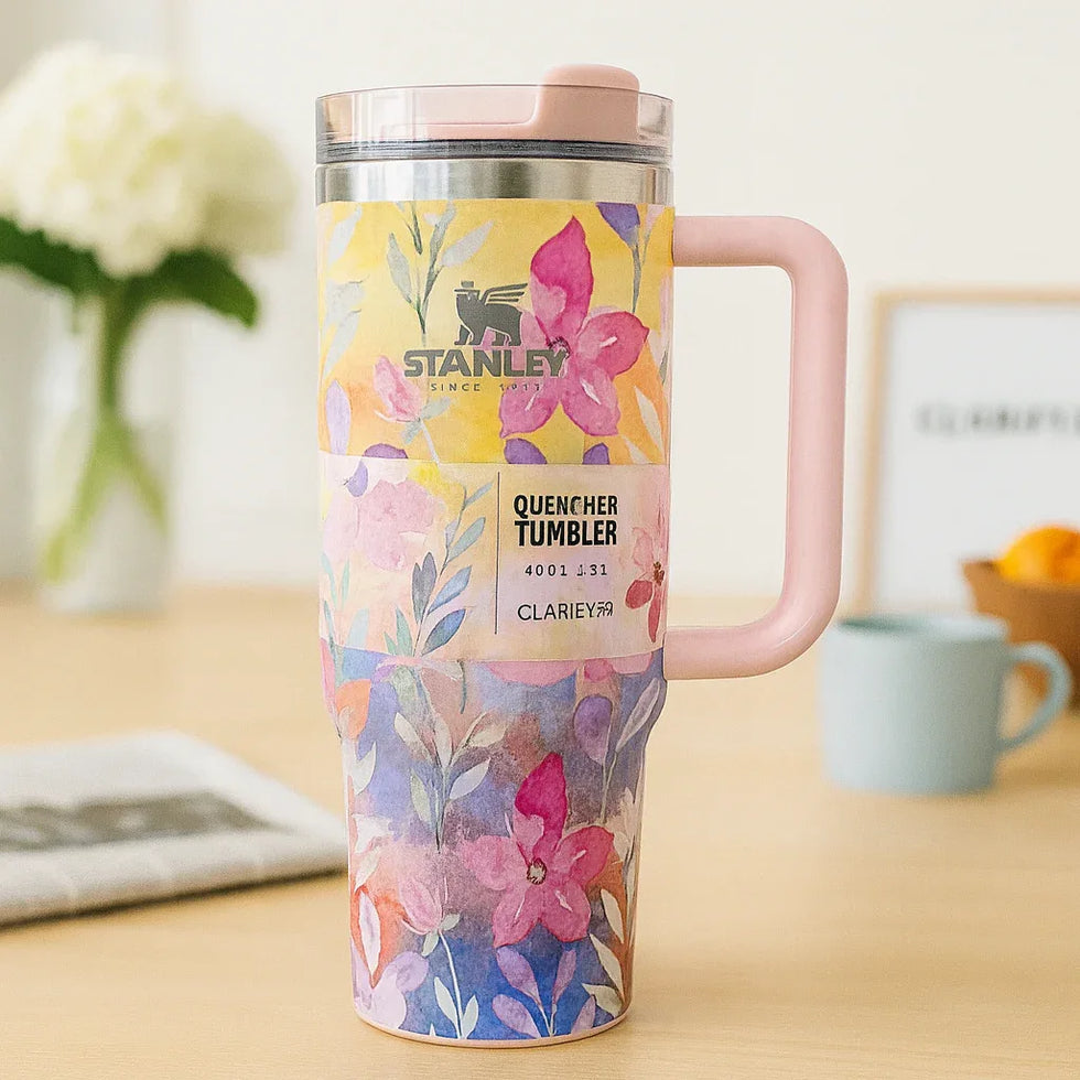 Stanley Quencher Tumbler Floral Design 40oz (1.8L) - Clarify.pk