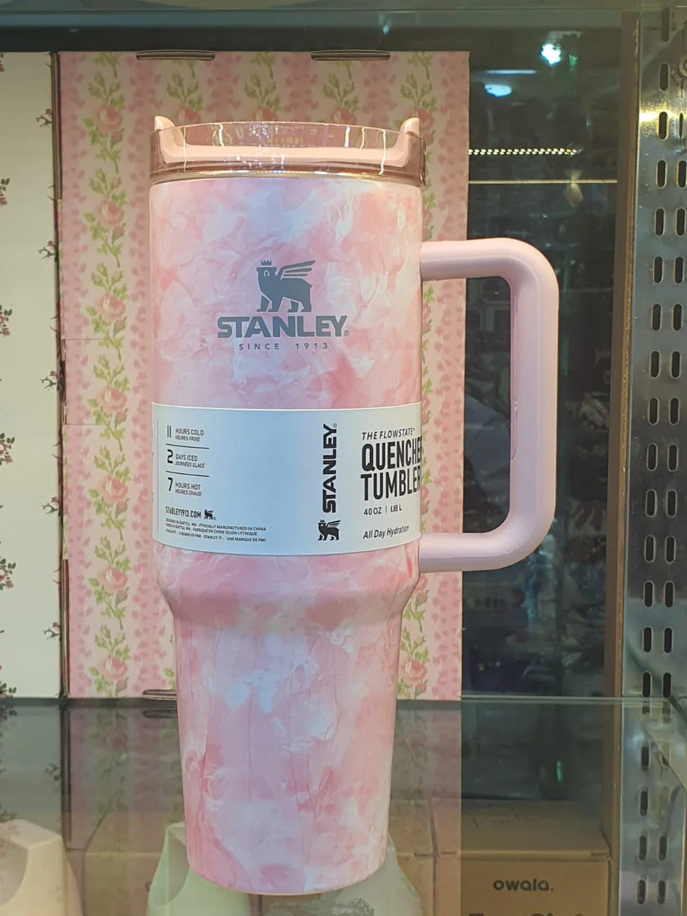 ہینڈل 40oz (1.8L) کے ساتھ Stanley Pink QUEXCHER Tumbler