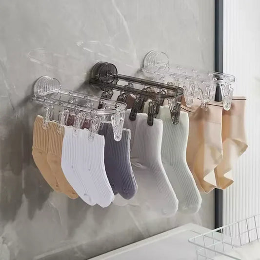 Suction Clothes Hanger Rack with Clips - Clarify.pk