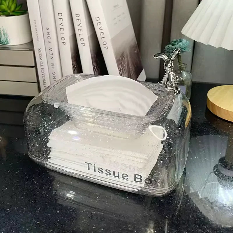 Sunken Tissue Box Organizer with Cute Charm