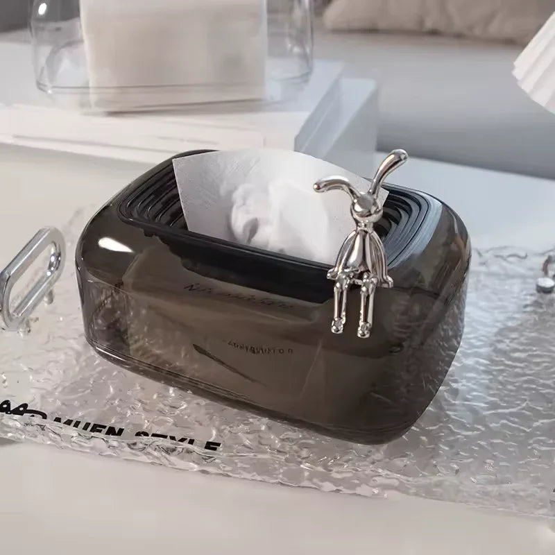 Sunken Tissue Box Organizer with Cute Charm