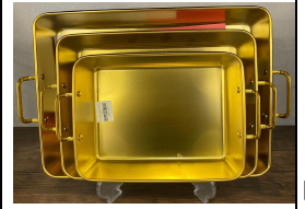 Ben Merry Golden Rectangular Serving Dish