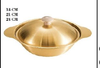 Golden Wooden Knob Serving Bowl Collection