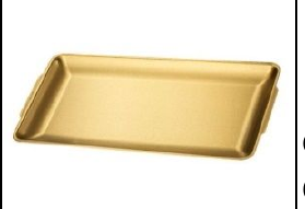 Golden Rectangular Serving Tray Size Collection