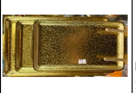 Textured Golden Rectangular Serving Tray Collection