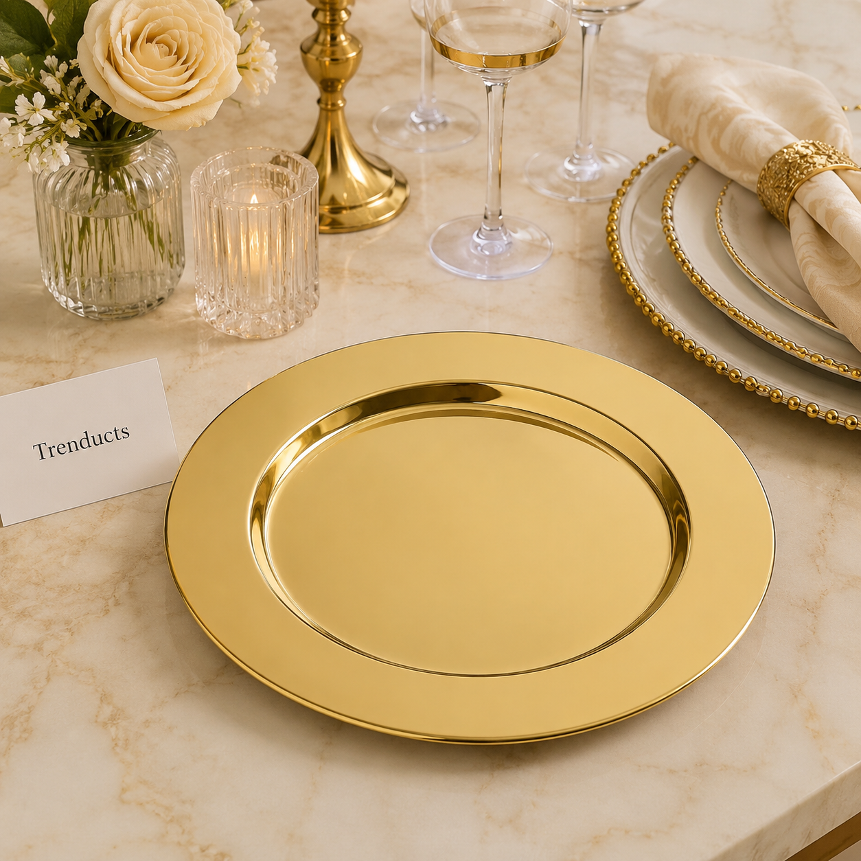 Premium Golden Charger Plate Size Collection