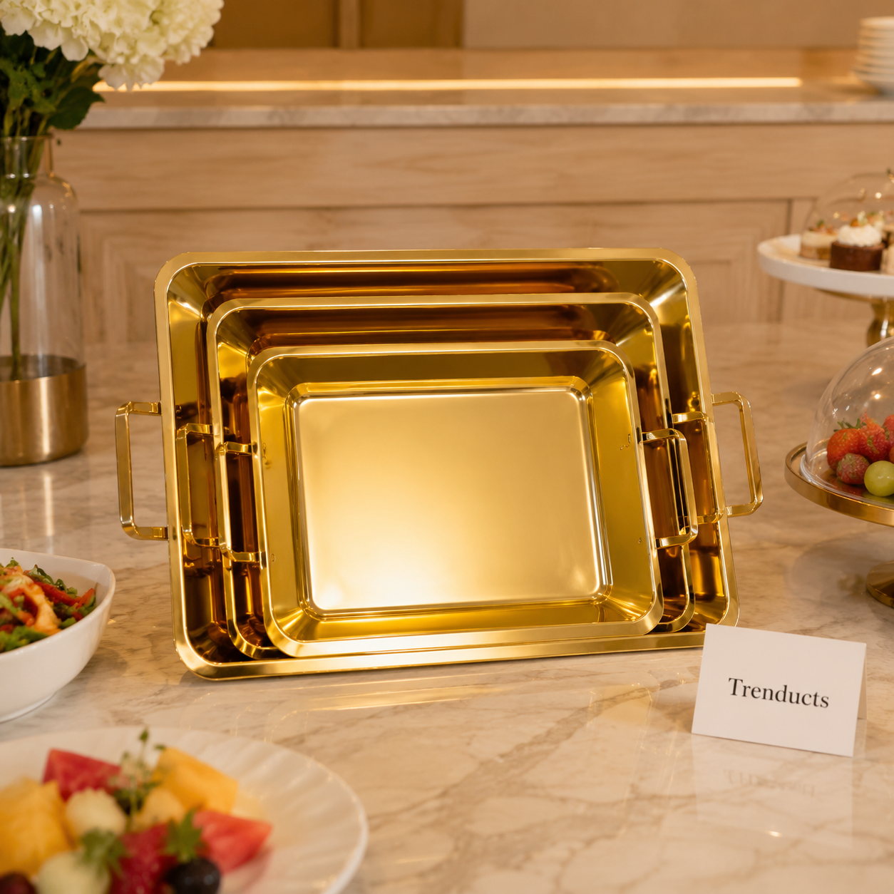 Ben Merry Golden Rectangular Serving Dish