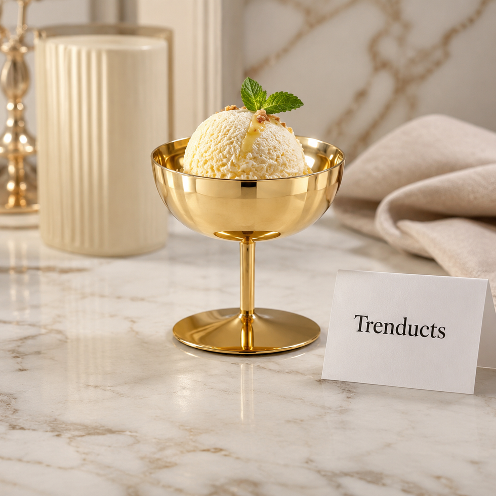 Golden Footed Dessert Ice Cream Cup